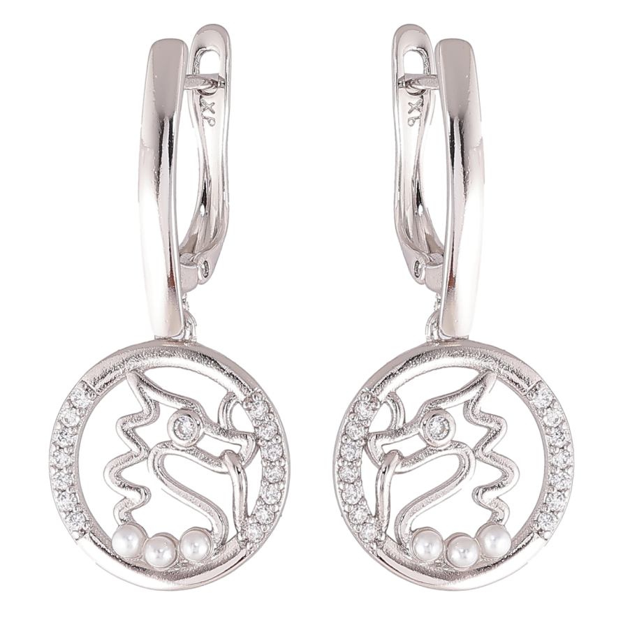 Сережки Xuping Родій англійський замок «Дракон» фото №1 Сережки Xuping Родій англійський замок «Дракон» фото №1