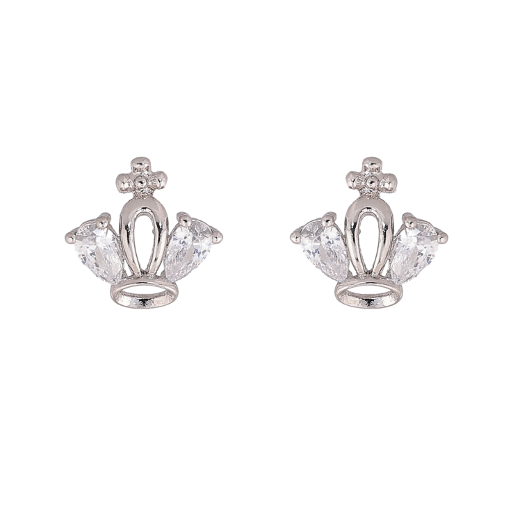 Серьги Xuping Родий пусеты Кристальная корона фото №6 Серьги Xuping Родий пусеты Кристальная корона фото №6