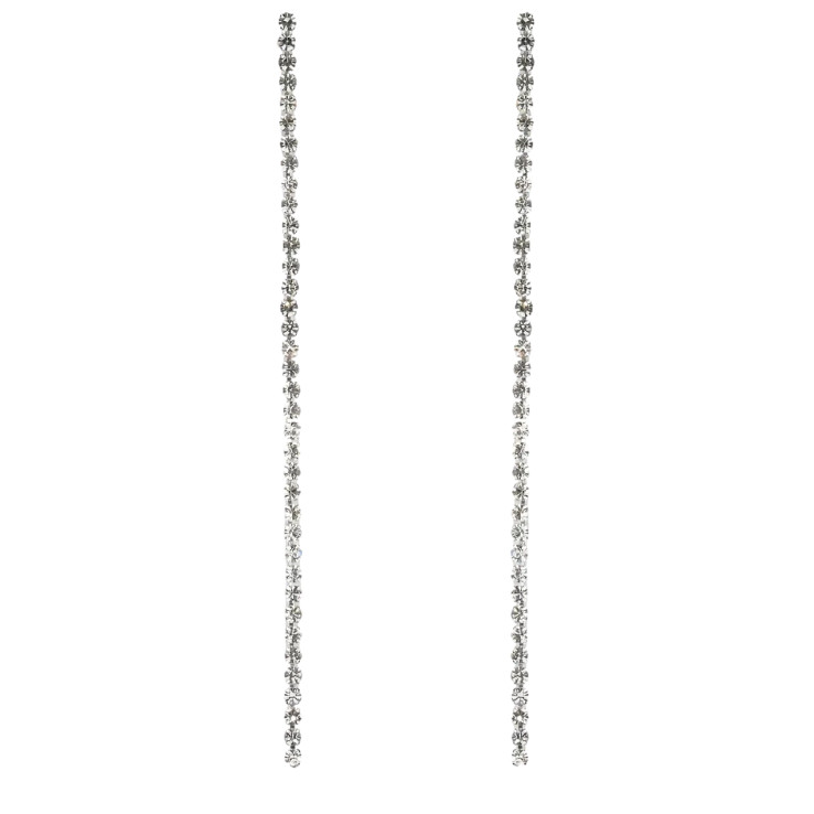 Серьги пусеты Дорожка страз фото №4