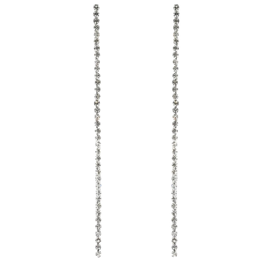 Серьги пусеты Дорожка страз фото №1