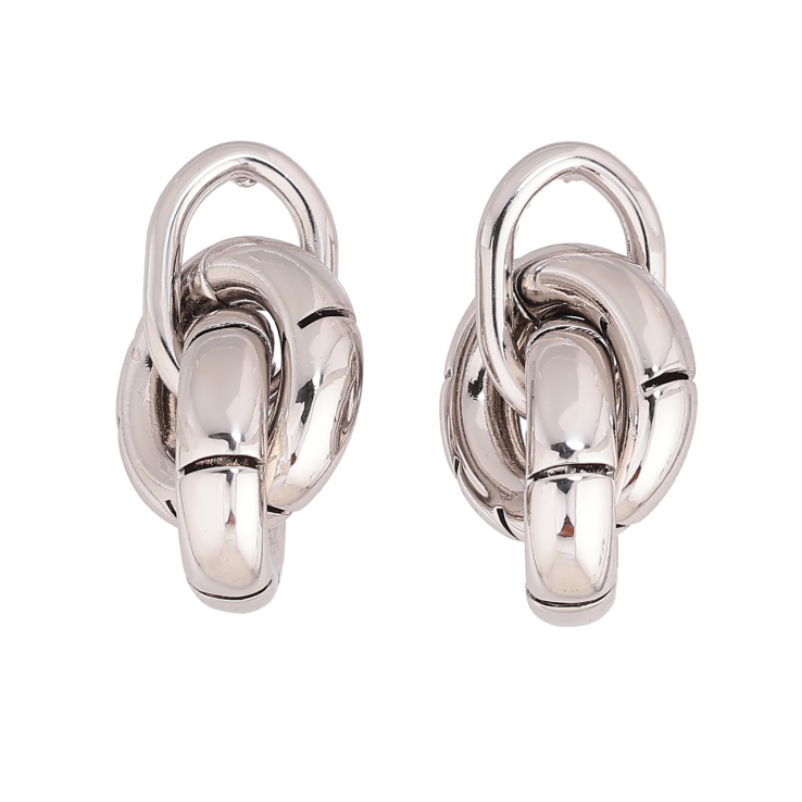 Серьги Xuping цвет Родий пусеты Переплетенные кольца фото №2