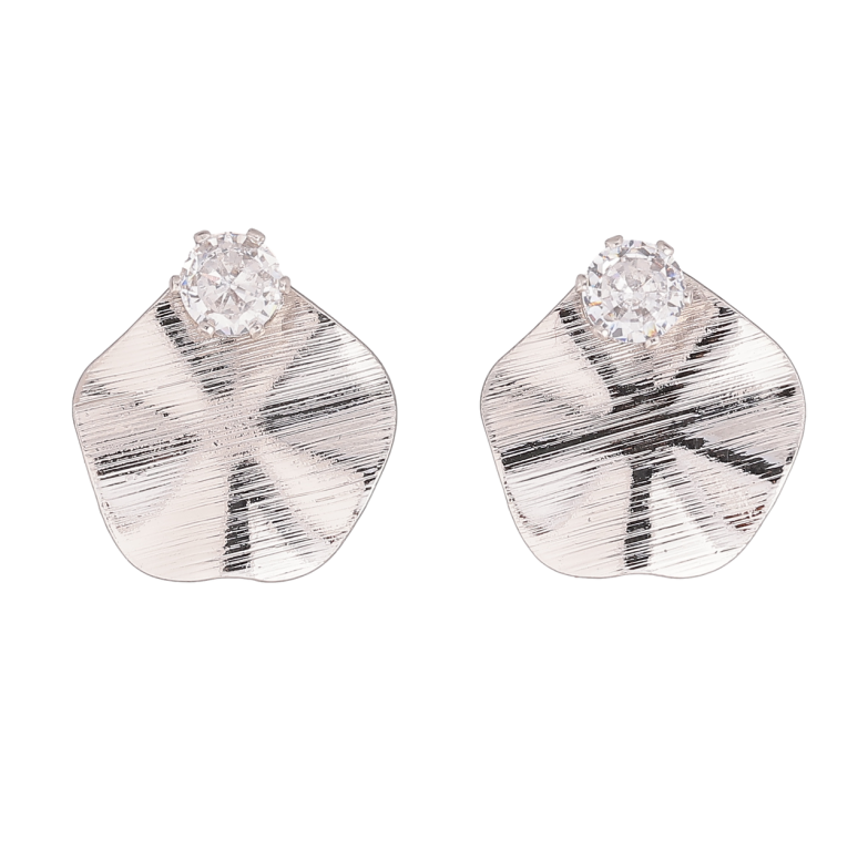 Сережки Xuping колір Родій пусети Латаття з кристалами фото №1 Сережки Xuping колір Родій пусети Латаття з кристалами фото №1