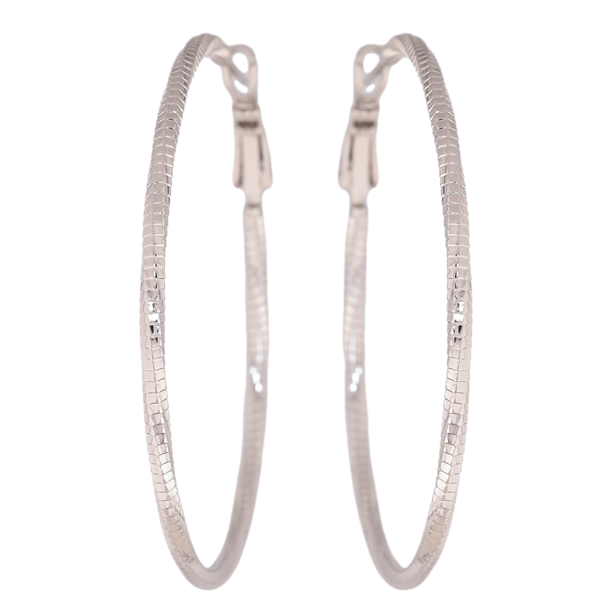 Сережки Xuping колір Родій кільця (конго) Декоративний візерунок ø 5см фото №1 Сережки Xuping колір Родій кільця (конго) Декоративний візерунок ø 5см фото №1