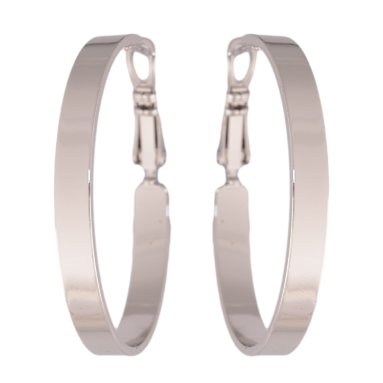 Серьги Xuping цвет Родий кольца (конго) Классика ø 3,5см фото №1