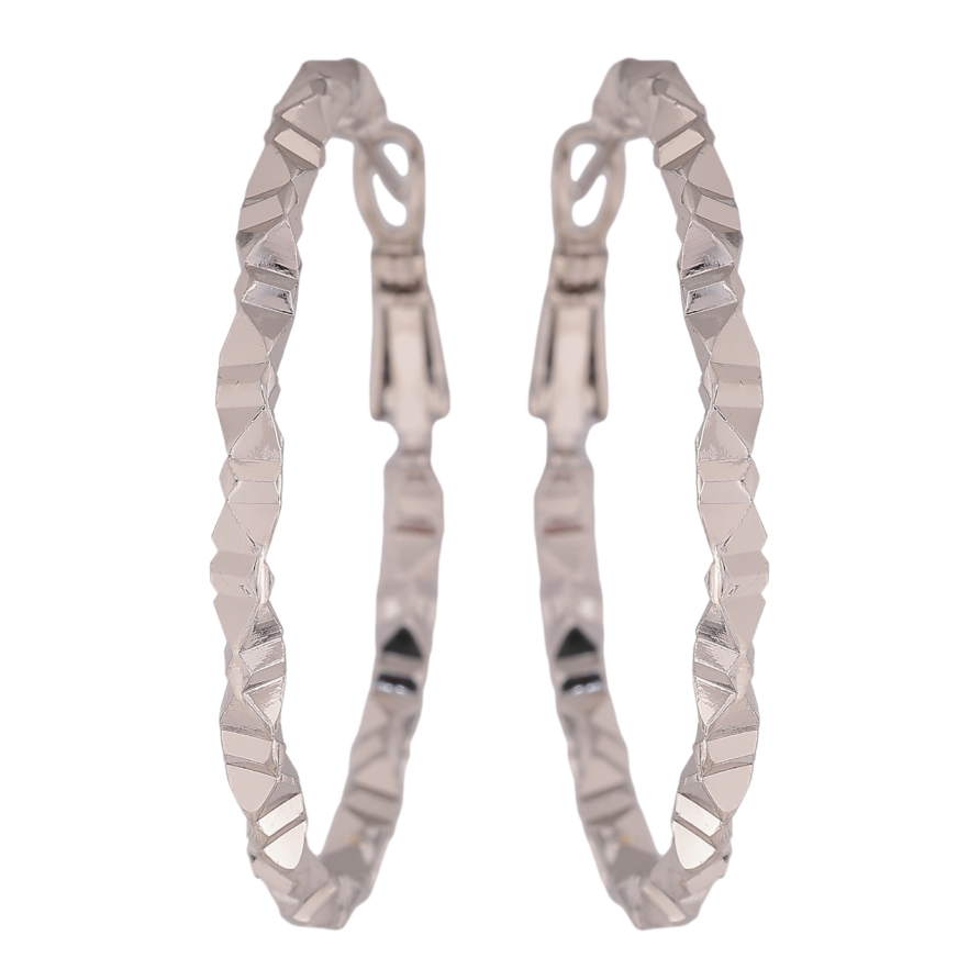 Серьги Xuping цвет Родий кольца (конго) Декоративный узор ø 4см фото №1 Серьги Xuping цвет Родий кольца (конго) Декоративный узор ø 4см фото №1