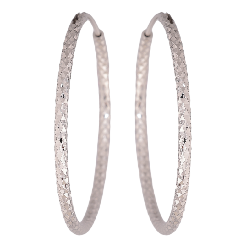 Сережки Xuping колір Родій кільця (конго) Декоративний візерунок ø 3.8см фото №1