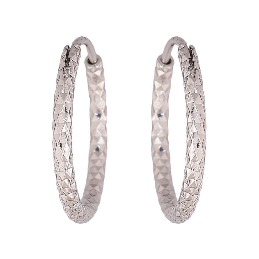 Сережки Xuping колір Родій кільця (конго) Декоративний візерунок ø 2см фото №1 Сережки Xuping колір Родій кільця (конго) Декоративний візерунок ø 2см фото №1