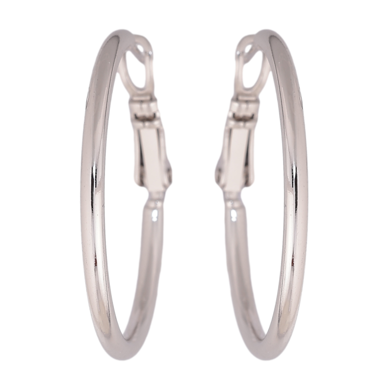 Сережки Xuping колір Родій кільця (конго) Класика ø 3см фото №1