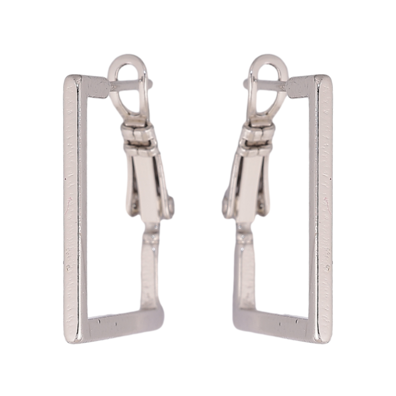 Сережки Xuping колір Родій італійський замок Квадратні 2х2см фото №2 Сережки Xuping колір Родій італійський замок Квадратні 2х2см фото №2