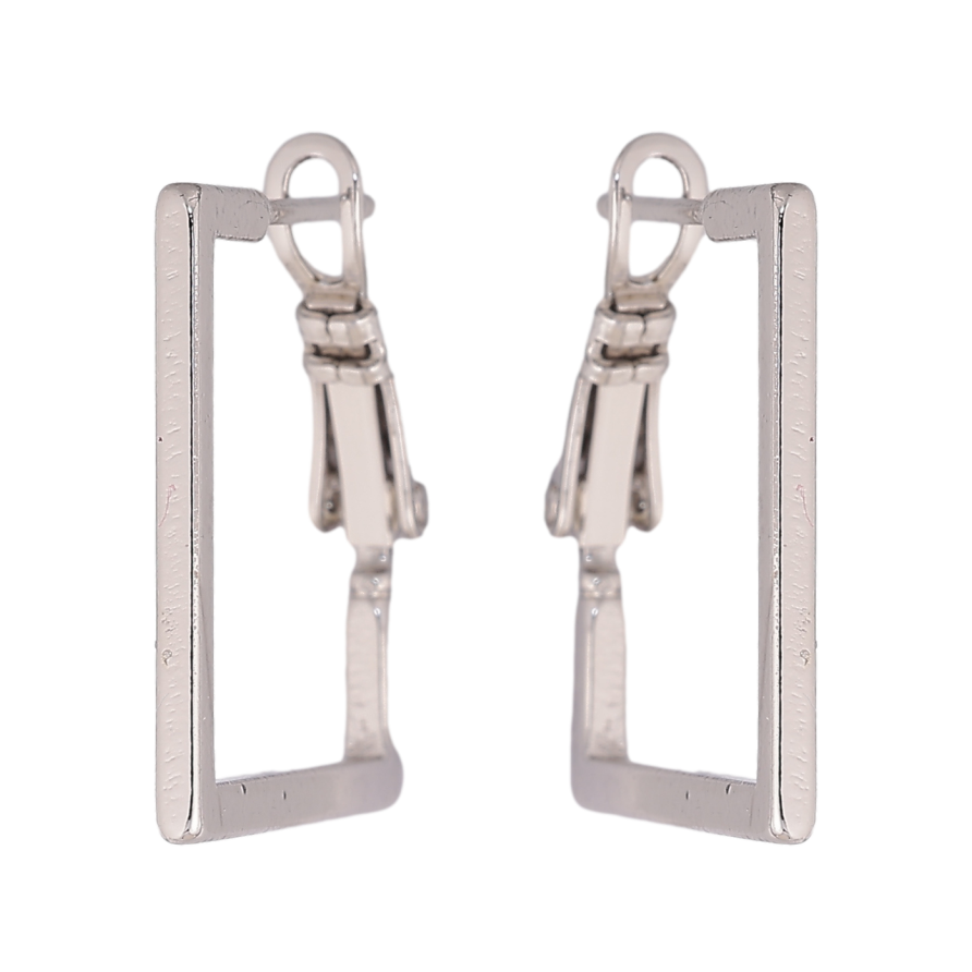 Сережки Xuping колір Родій італійський замок Квадратні 2х2см фото №1 Сережки Xuping колір Родій італійський замок Квадратні 2х2см фото №1