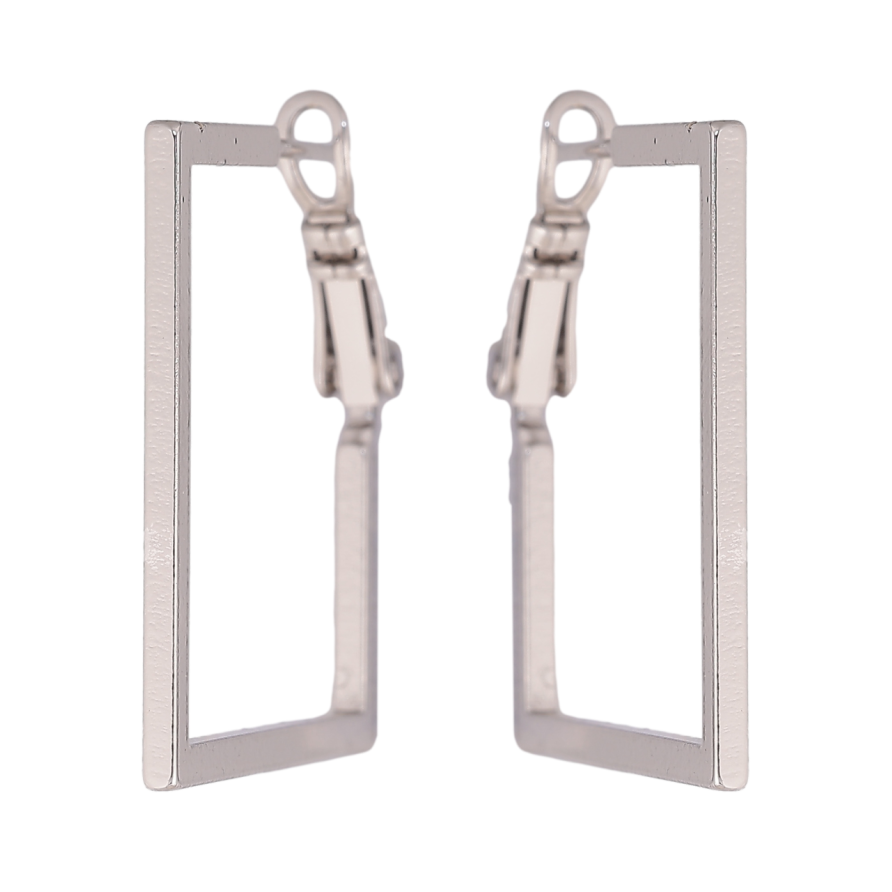 Сережки Xuping колір Родій італійський замок Квадратні 3х3см фото №1