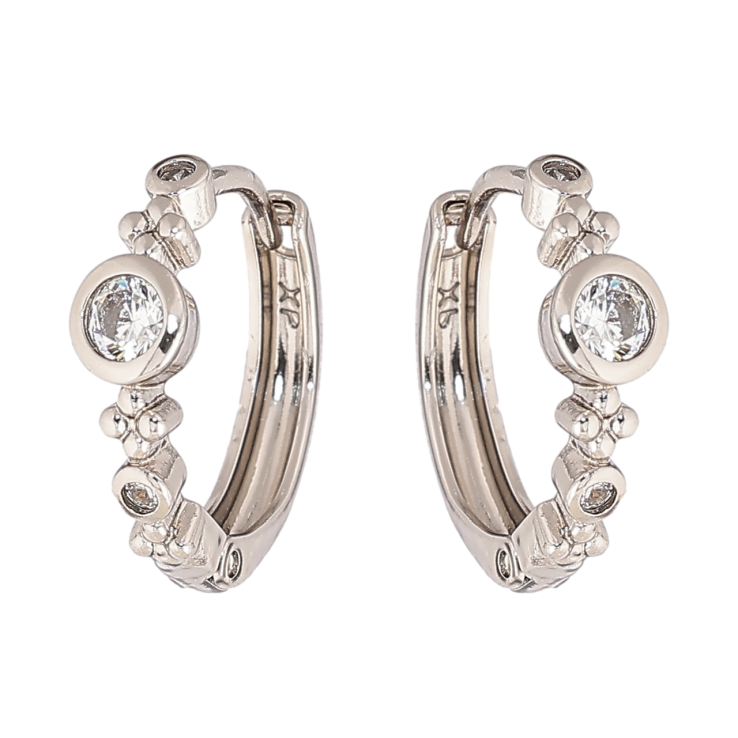 Сережки Xuping колір Родій колечка Декоративний візерунок з кристалами фото №13 Сережки Xuping колір Родій колечка Декоративний візерунок з кристалами фото №13