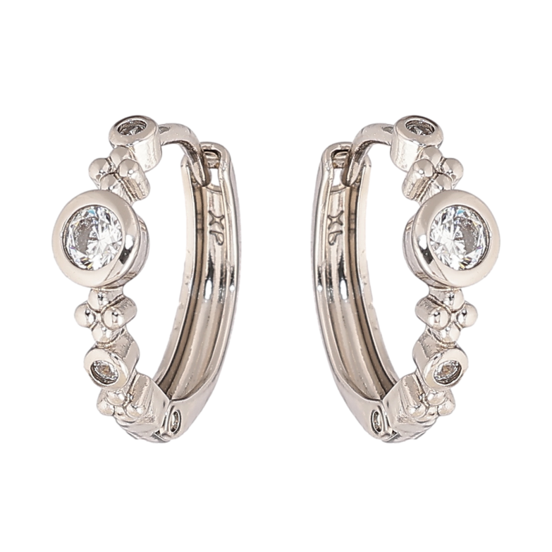 Серьги Xuping цвет Родий колечки Декоративный узор с кристаллами фото №1 Серьги Xuping цвет Родий колечки Декоративный узор с кристаллами фото №1