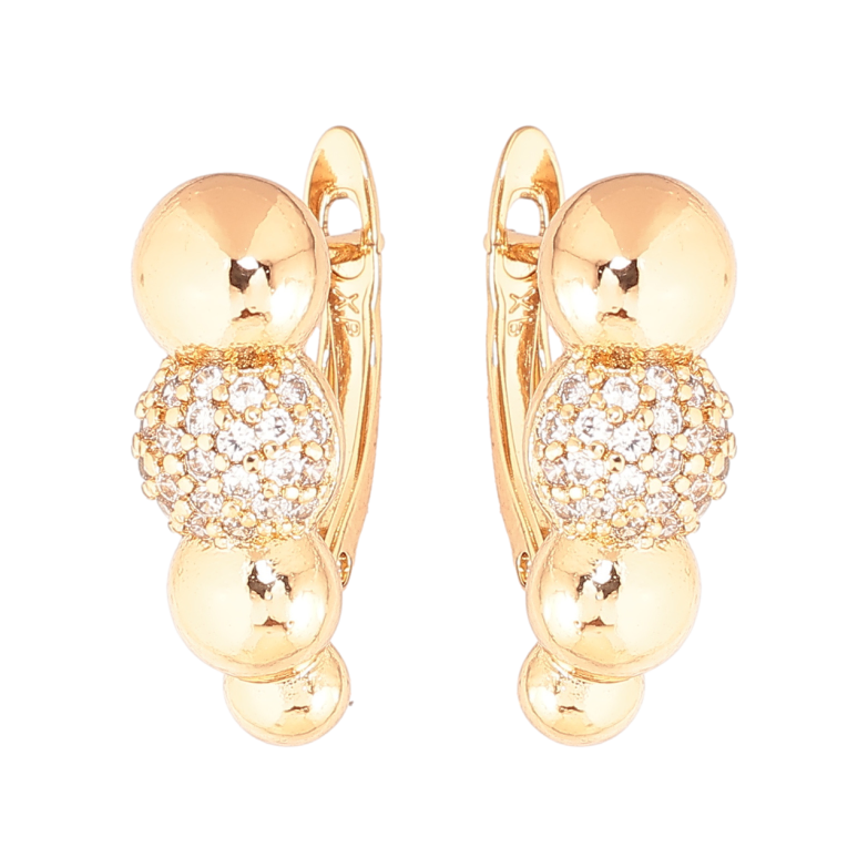 Серьги Xuping цвет Позолота 18K английский замок Узор с инкрустацией кристаллами фото №1