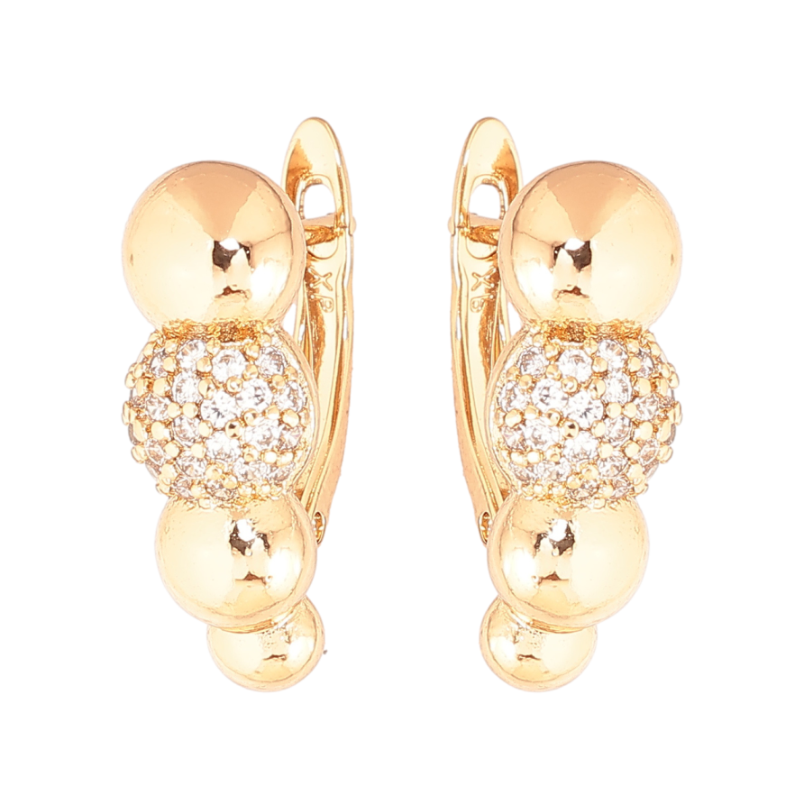 Серьги Xuping цвет Позолота 18K английский замок Узор с инкрустацией кристаллами фото №1