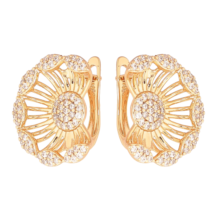 Серьги Xuping цвет Позолота 18K английский замок Цветочки с инкрустацией кристаллами фото №21 Серьги Xuping цвет Позолота 18K английский замок Цветочки с инкрустацией кристаллами фото №21