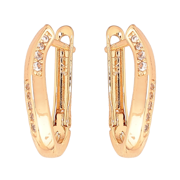 Серьги Xuping цвет Позолота 18K английский замок Узор с кристаллами фото №25