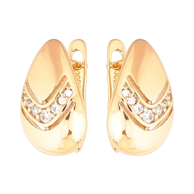 Серьги Xuping цвет Позолота 18K английский замок Капельки с кристаллами фото №15