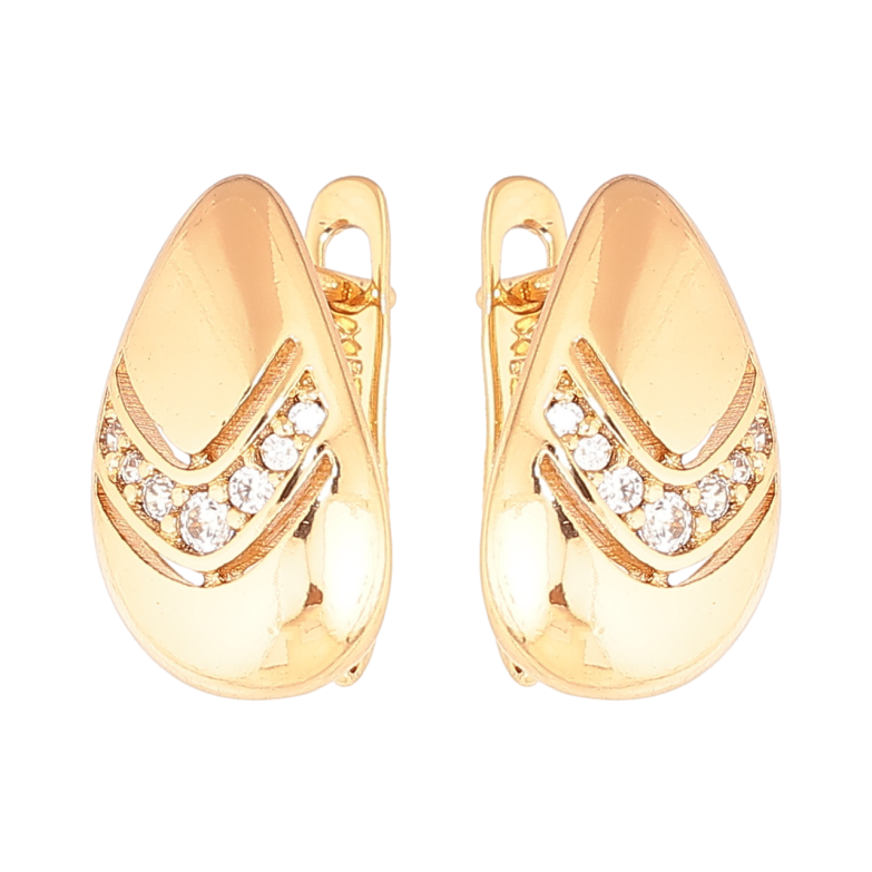 Серьги Xuping цвет Позолота 18K английский замок Капельки с кристаллами фото №1