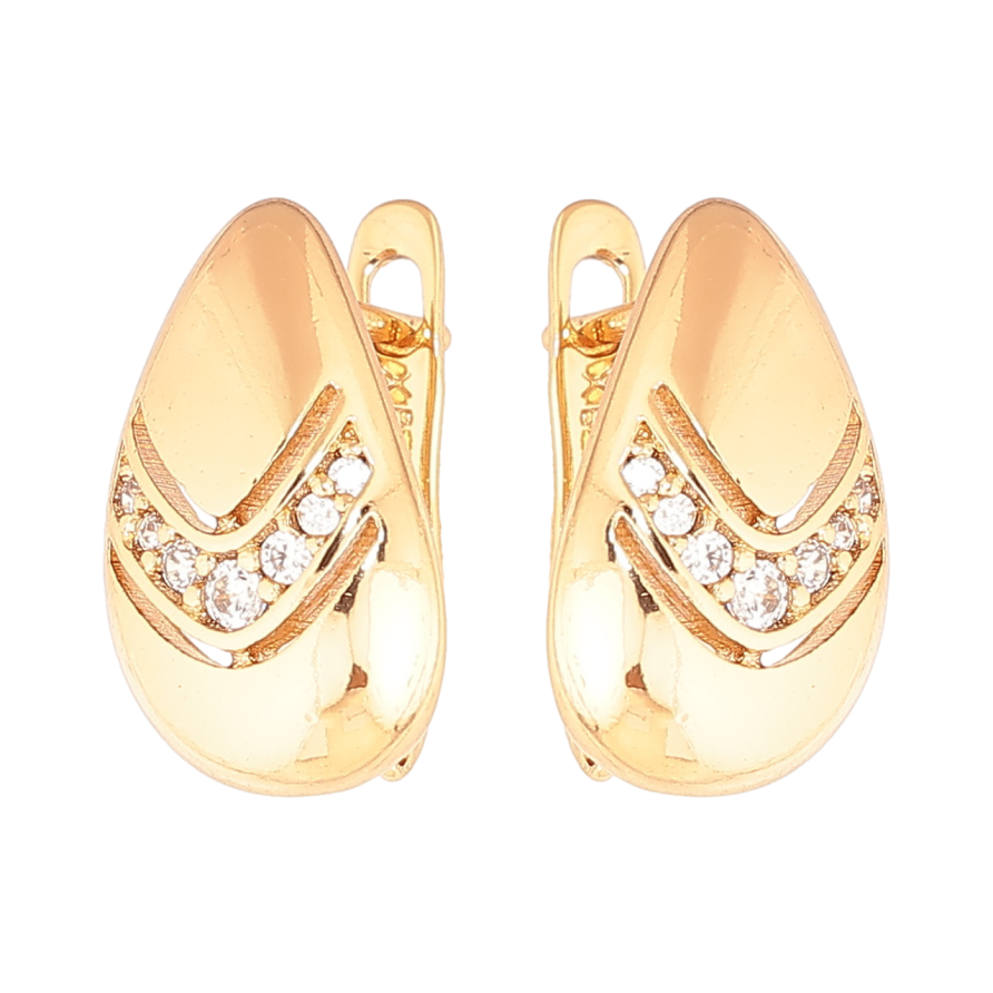 Серьги Xuping цвет Позолота 18K английский замок Капельки с кристаллами фото №1