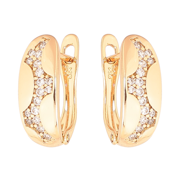 Сережки Xuping колір Позолота 18K англійський замок Узор с кристаллами фото №24