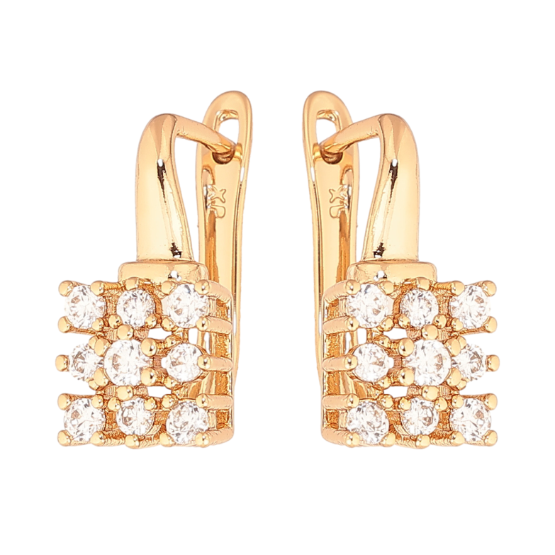 Сережки Xuping колір Позолота 18K англійський замок Інкрустація кристалами фото №1