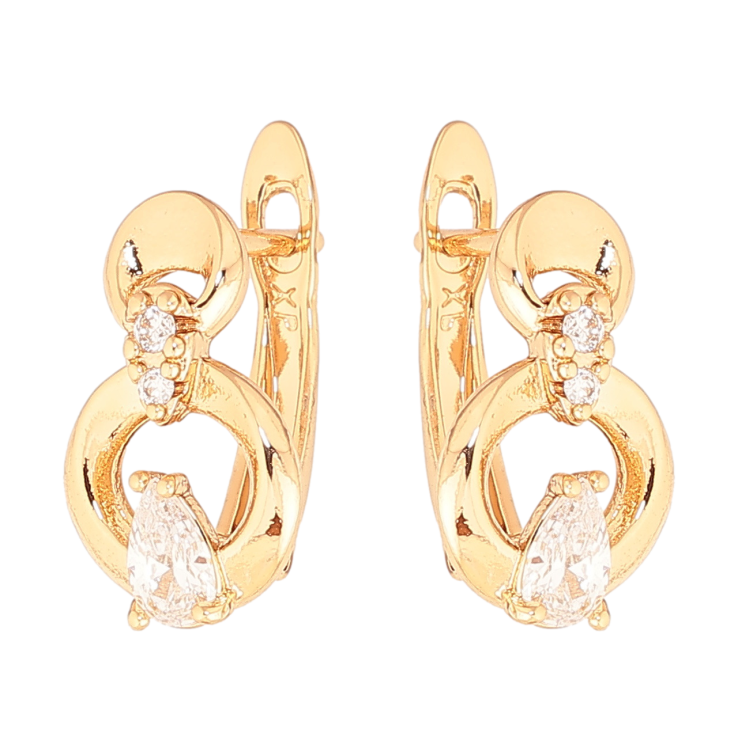 Серьги Xuping цвет Позолота 18K английский замок Узор с кристаллами фото №24 Серьги Xuping цвет Позолота 18K английский замок Узор с кристаллами фото №24