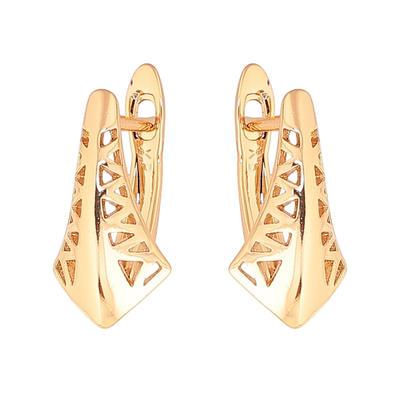 Серьги Xuping цвет Позолота 18K английский замок Резной узор фото №1