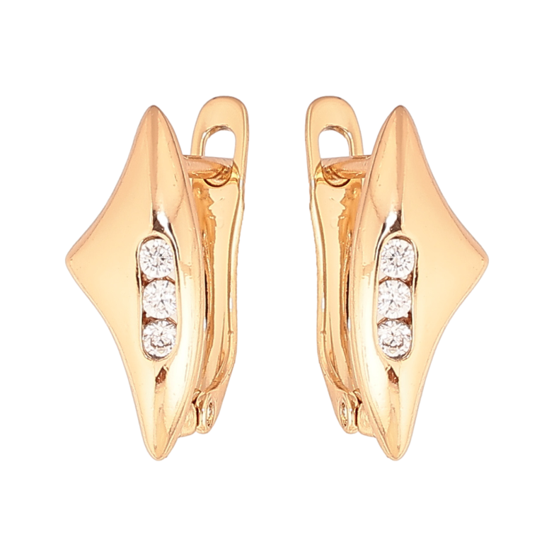 Серьги Xuping цвет Позолота 18K английский замок Узор с кристаллами фото №1