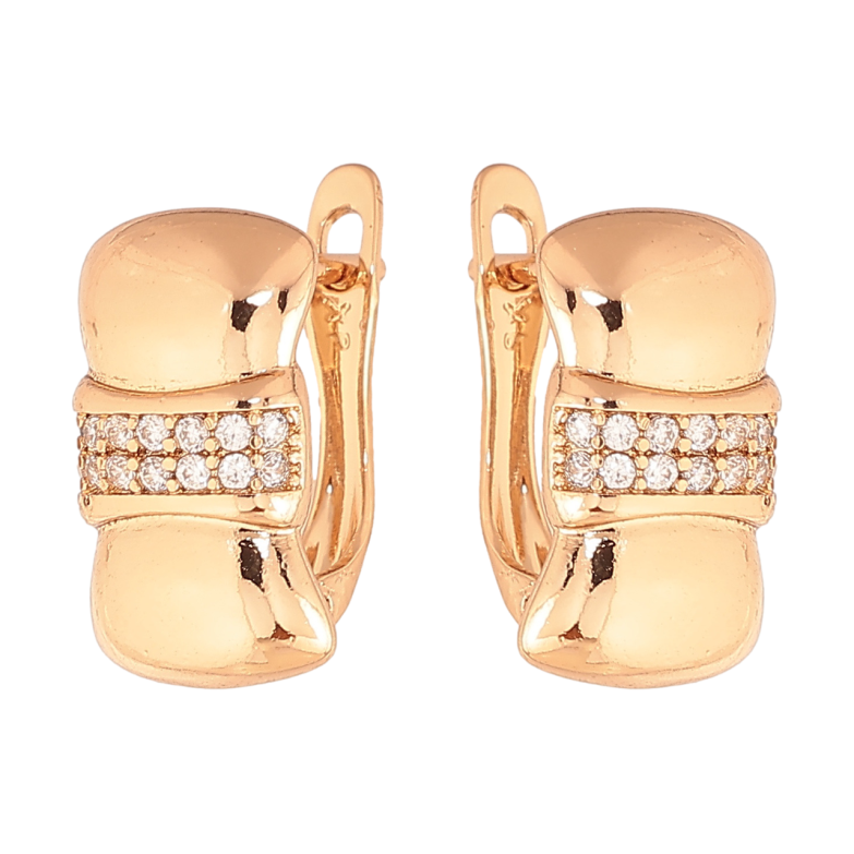 Серьги Xuping цвет Позолота 18K английский замок Узор с кристаллами фото №1