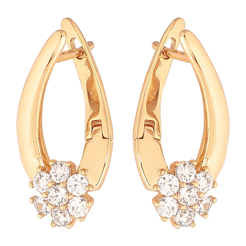 Серьги Xuping цвет Позолота 18K английский замок Кристальные цветочки фото №1