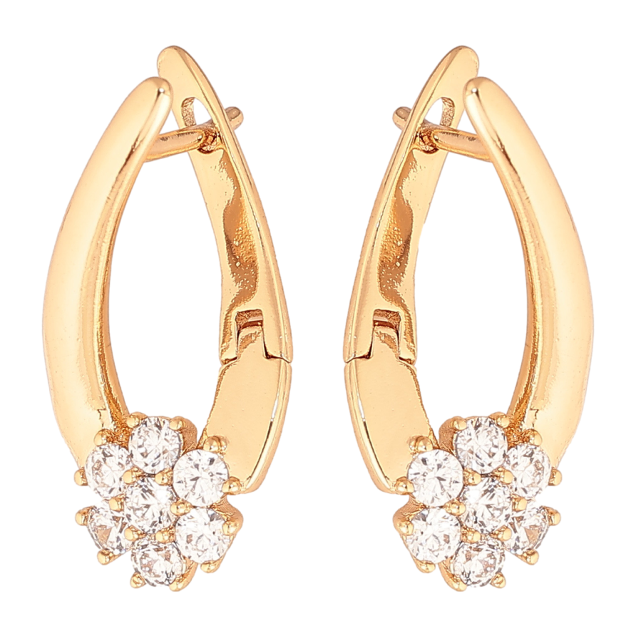 Серьги Xuping цвет Позолота 18K английский замок Кристальные цветочки фото №1