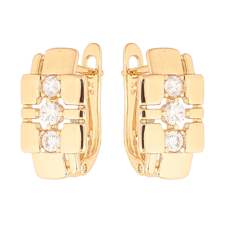 Серьги Xuping цвет Позолота 18K английский замок Узор с кристаллами фото №25 Серьги Xuping цвет Позолота 18K английский замок Узор с кристаллами фото №25