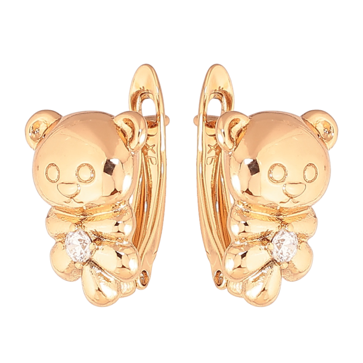 Сережки Xuping колір Позолота 18K англійський замок Ведмедики фото №20