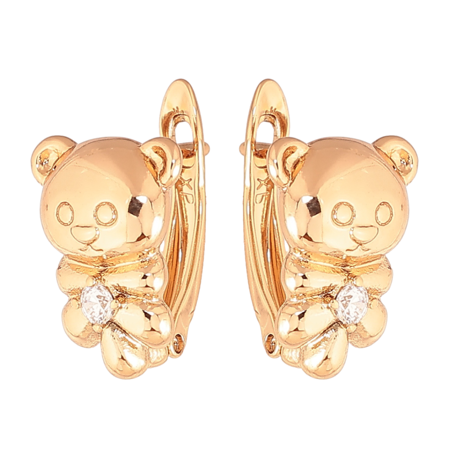 Сережки Xuping колір Позолота 18K англійський замок Ведмедики фото №1
