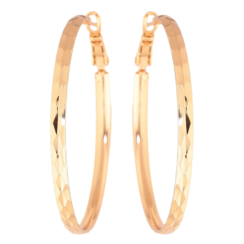 Серьги Xuping цвет Позолота 18K кольца (конго) Декоративный узор ø 4.5см фото №1