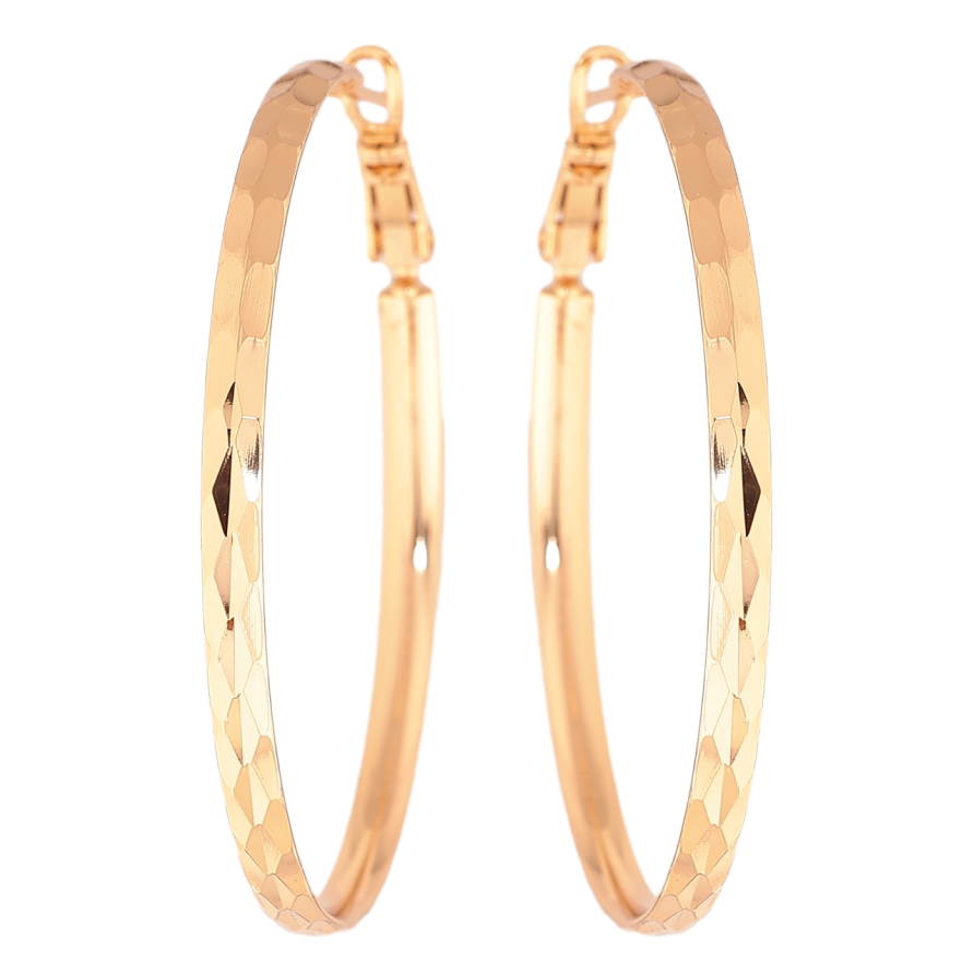 Серьги Xuping цвет Позолота 18K кольца (конго) Декоративный узор ø 4.5см фото №1