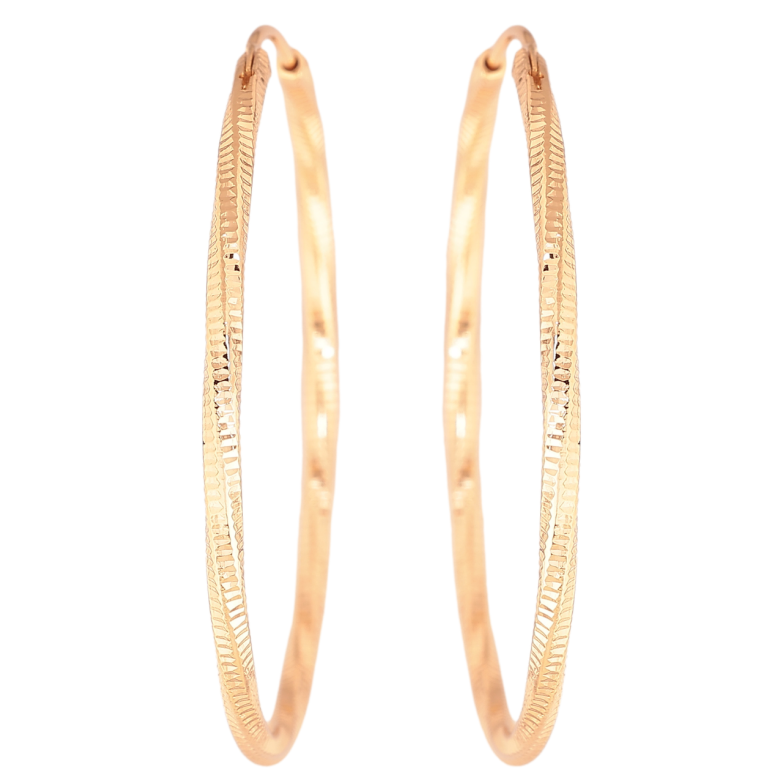 Сережки Xuping колір Позолота 18K кільця (конго) Декоративний візерунок ø 4.3см фото №1