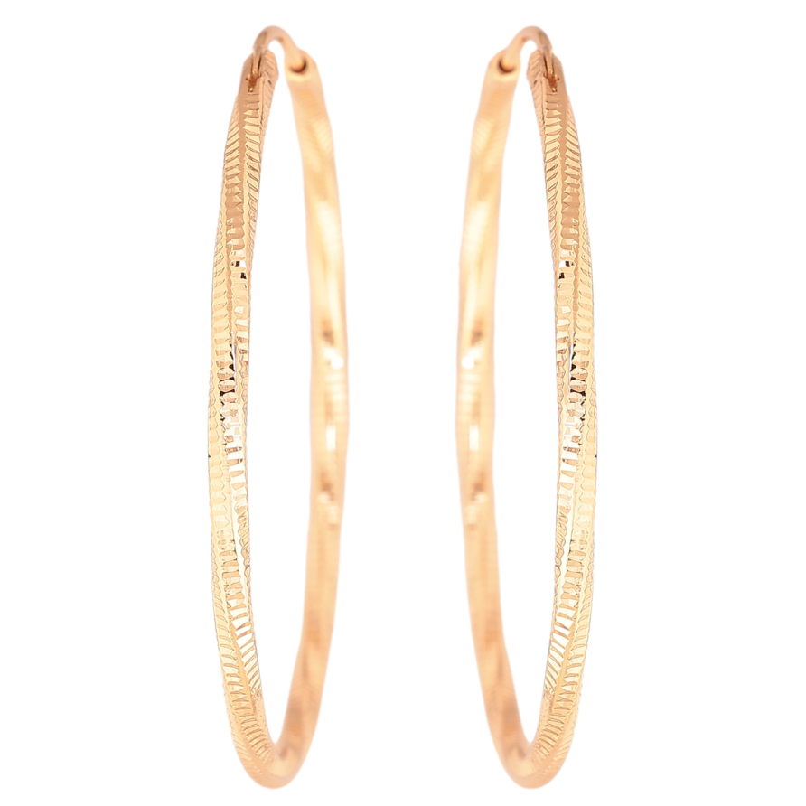 Сережки Xuping колір Позолота 18K кільця (конго) Декоративний візерунок ø 4.3см фото №1 Сережки Xuping колір Позолота 18K кільця (конго) Декоративний візерунок ø 4.3см фото №1