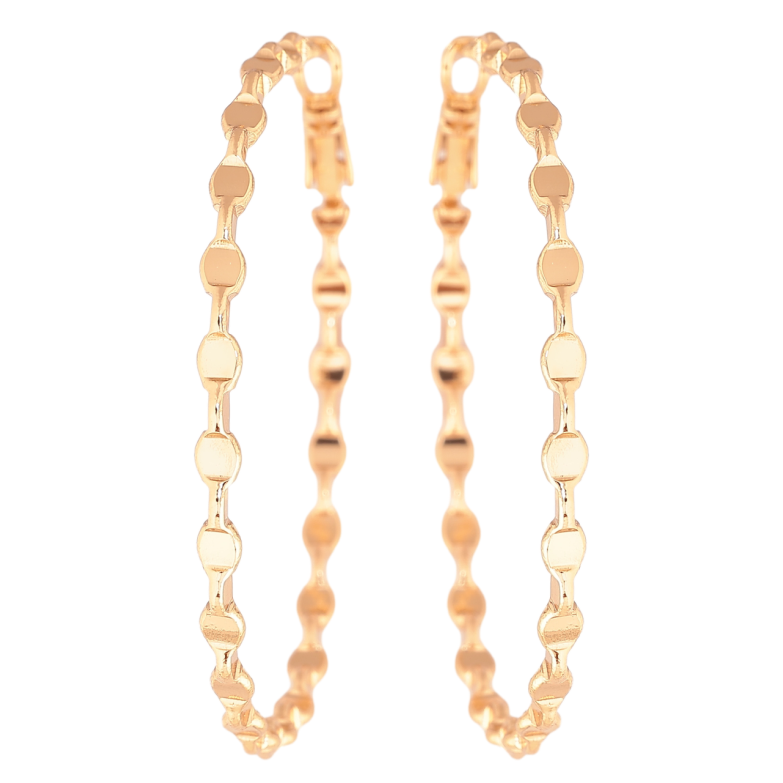 Серьги Xuping цвет Позолота 18K кольца (конго) Декоративный узор ø 5см фото №1