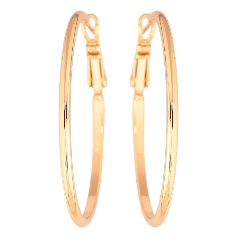 Сережки Xuping колір Позолота 18K кільця (конго) Класика ø 4см фото №2