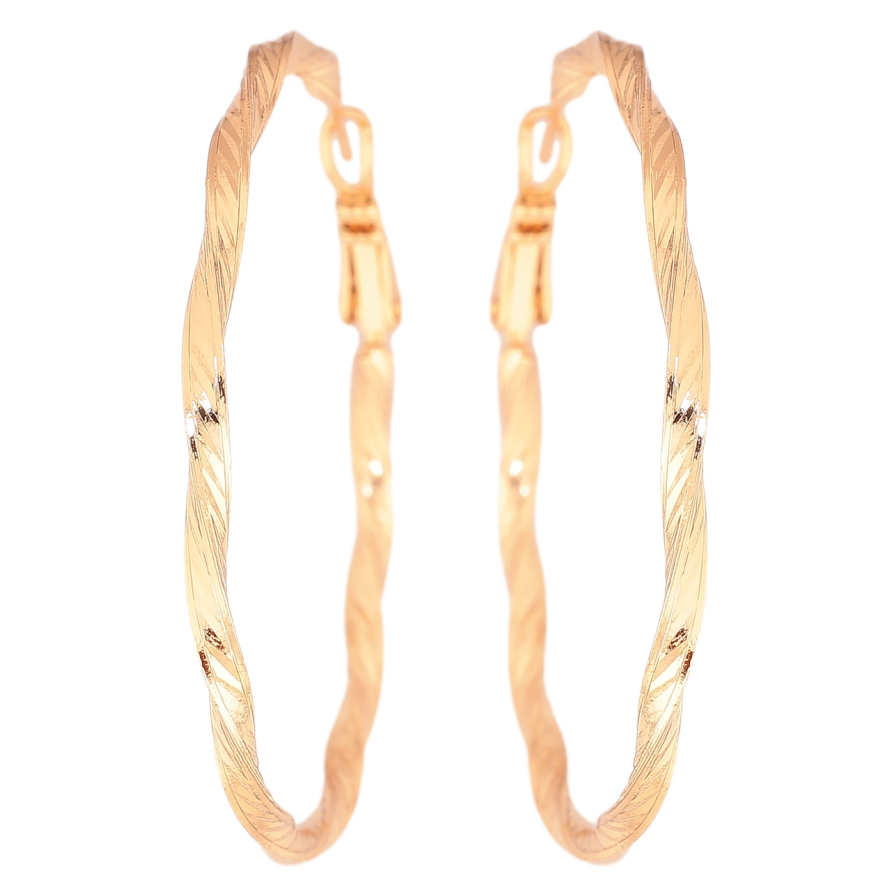 Серьги Xuping цвет Позолота 18K кольца (конго) Декоративный узор ø 5см фото №1