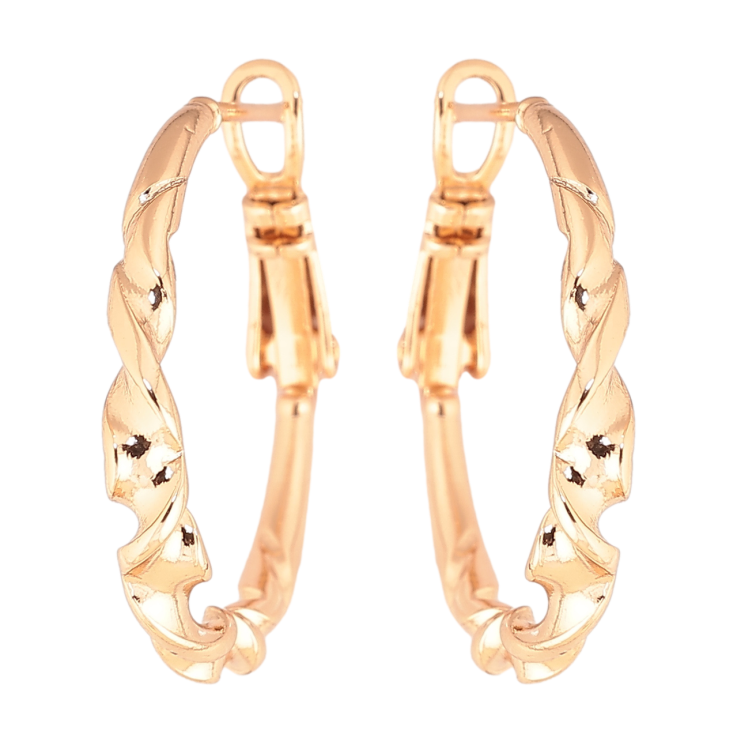 Серьги Xuping цвет Позолота 18K кольца (конго) Декоративный узор ø 2.5см фото №15