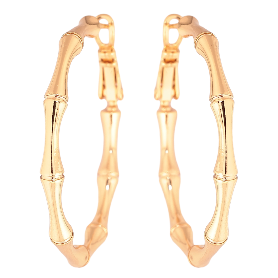 Серьги Xuping цвет Позолота 18K кольца (конго) Декоративный узор ø 3.8см фото №1