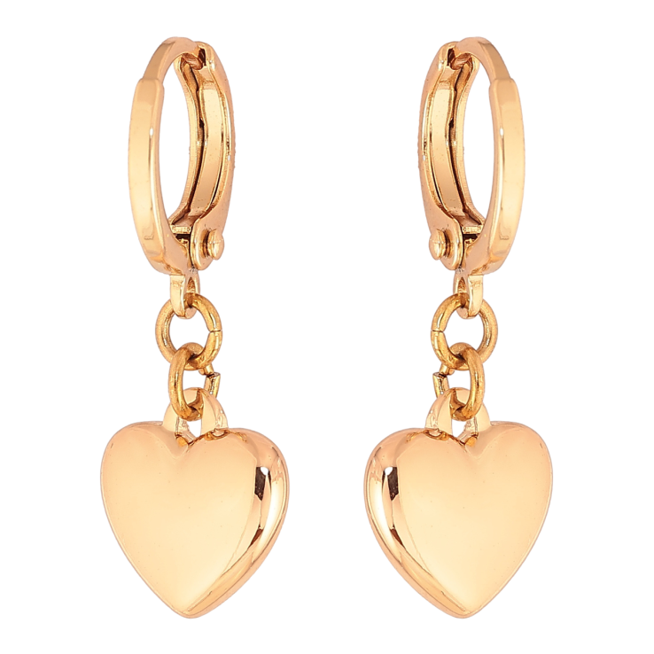 Серьги Xuping цвет Позолота 18K подвески на колечках Сердечки фото №24