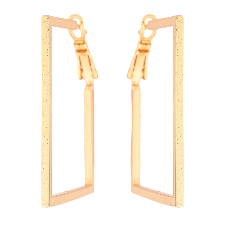 Сережки Xuping колір Позолота 18K італійський замок Квадратні 3.5 х 3.5см фото №1