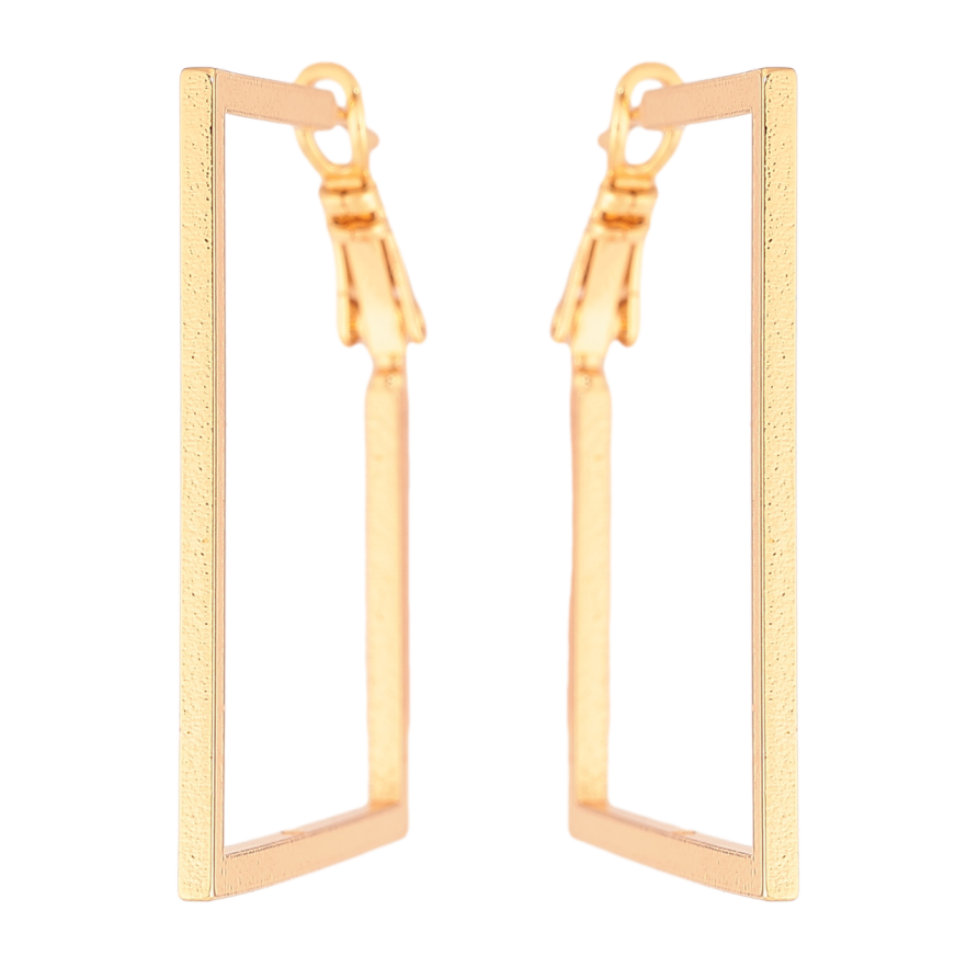 Сережки Xuping колір Позолота 18K італійський замок Квадратні 3.5 х 3.5см фото №1