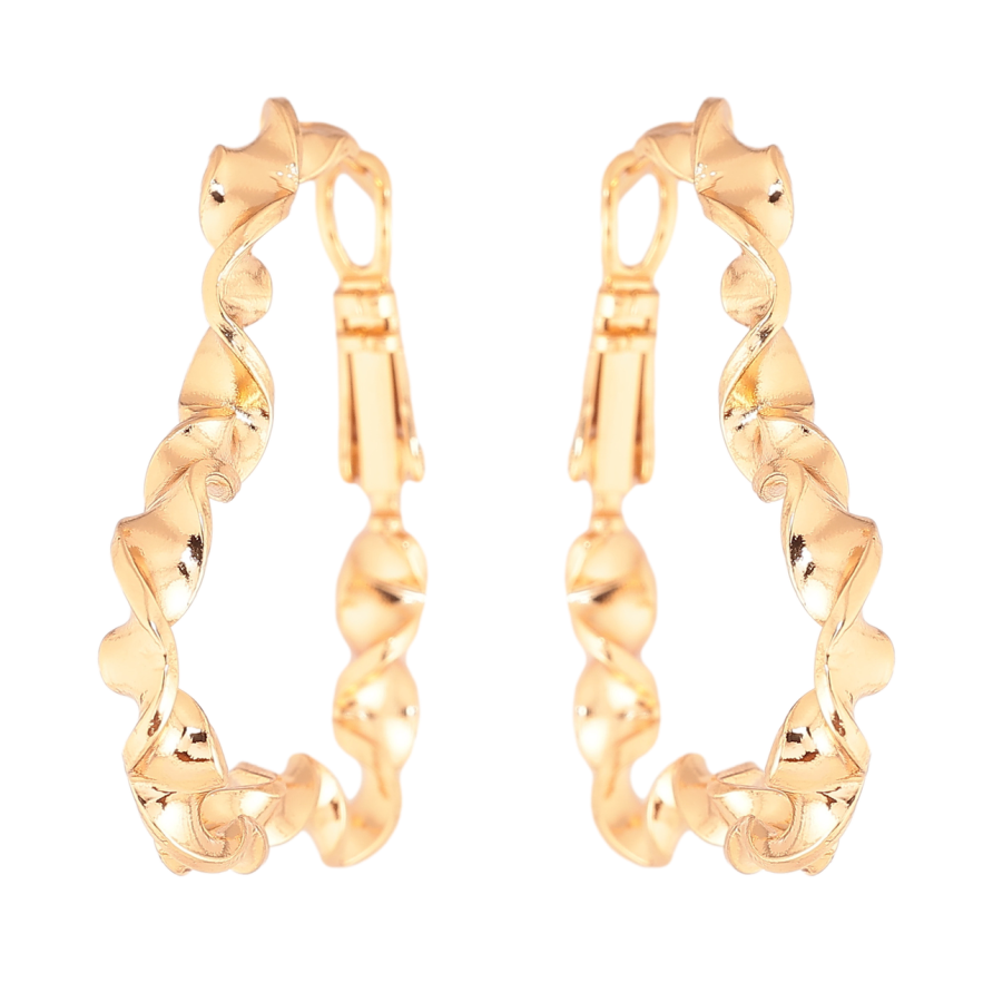 Серьги Xuping цвет Позолота 18K итальянский замок Сердечки фото №1