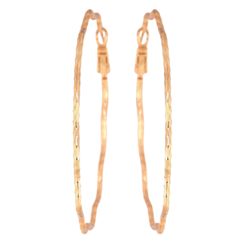 Сережки Xuping колір Позолота 18K кільця (конго) Хвилясті з візерунком ø 5.8см фото №1 Сережки Xuping колір Позолота 18K кільця (конго) Хвилясті з візерунком ø 5.8см фото №1