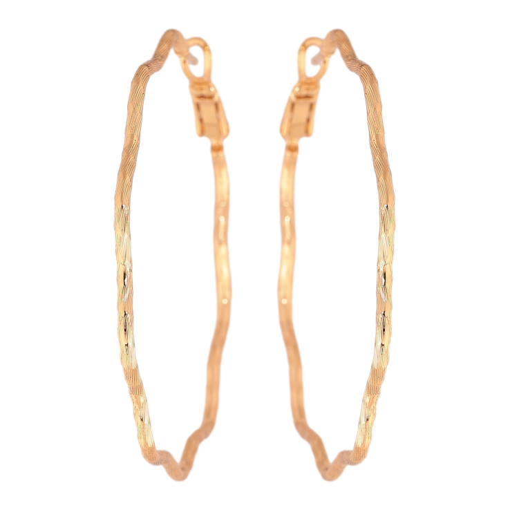 Серьги Xuping цвет Позолота 18K кольца (конго) Волнистые с узором ø 5см фото №19 Серьги Xuping цвет Позолота 18K кольца (конго) Волнистые с узором ø 5см фото №19